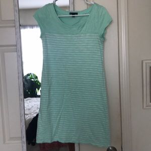 Gap mint and white stripe t shirt dress